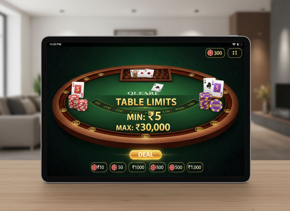 Table limits for blackjack in Indian rupees online